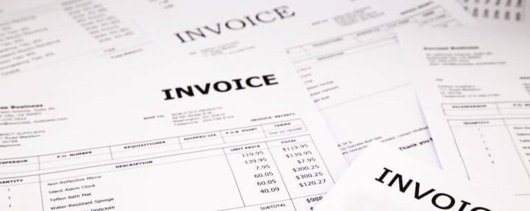 difference invoices and bills with red paid stamp, concept and ideas